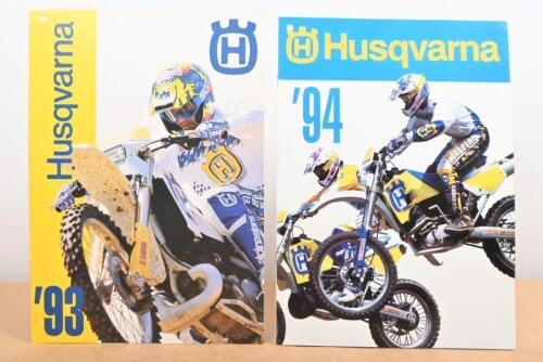 HUSQVARNA: Two full colour Husqvarna catalogue, including a fold out 1993 model range catalogue, and a 1994 model range catalogue