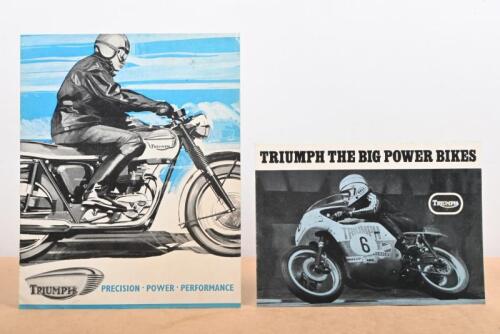 TRIUMPH: Two original fold out Triumph brochures, one a late 1960s model range brochure, the other a mid 1970s model range brochure