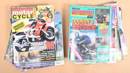 MOTORCYCLE MAGAZINES: A large collection of 25 Australian Motorcycle News magazines dating from 1990s-2000s