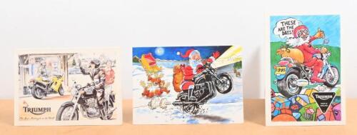 TRIUMPH: Three Triumph Christmas/New Years greeting cards