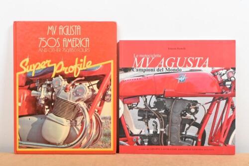 MV AGUSTA: Two books related to MV Agusta, including 'MV Agusta 750s America and other 750/850 fours' Super profile book, and 'Le motociclette MV Agusta Campioni del Mondo' by Ernesto Restelli