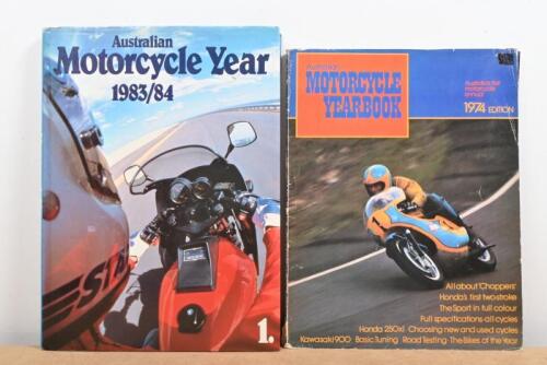 AUSTRALIAN MOTORCYCLING: Two Australian Motorcycle year books, including 'Australian Motorcycle Yearbook 1974 edition' and Australian Motorcycle Year 1983/1984'