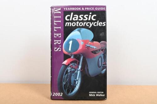 MOTORCYCLE PRICE GUIDE: A hardcover 2002 edition of the Miller's Yearbook & Price Guide for 'Classic Motorcycles' by Mick Walker