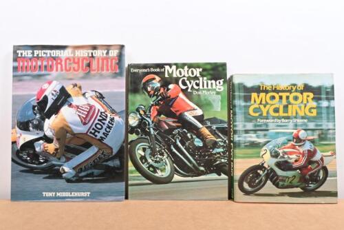 MOTOR CYCLING: Three hardcover books detailing motorcycling history and general motorcycling