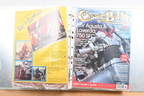 MOTORCYCLE LITERATURE: A folder containing various motorcycle magazines from a range of years including 'bike', 'two wheels', 'Classic Bike', 'Motorcycle Sport'; and others.