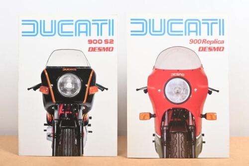 DUCATI 900: Two colour fold out Ducati 900 sales brochures, one for the 900 Replica Desmo 1984, the other for the 900 S2 Desmo also 1984