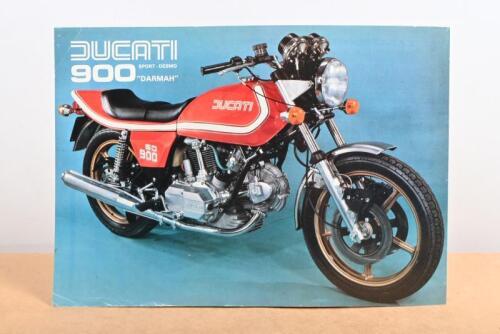 DUCATI 900: A colour double sided single sheet sales brochure for the 900 SD Darmah 1977 model