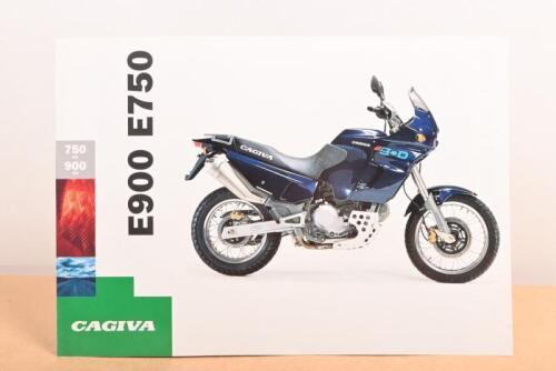 CAGIVA: A colour double sided single sheet sales brochure for the Cagiva E900 750