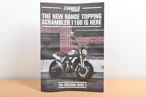 DUCATI SCRAMBLER: A large Ducati sales brochure, for the Ducati Scrambler 1100 model