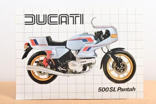 DUCATI 500: A double sided colour single sheet Ducati 500 SL sales brochure from 1981