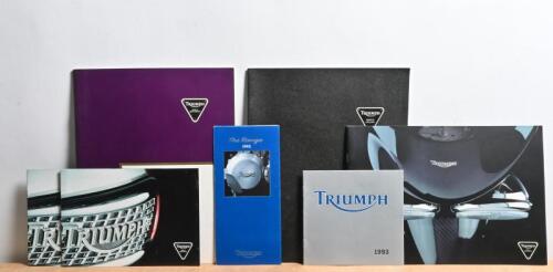TRIUMPH: A group of seven Triumph, catalogues, including 1992 and 1993 model range catalogues