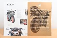 DUCATI: A 1995 Ducati 916 'SENNA (Desmoquattro Novesedici)' sales brochure, fold out format, colour, model and model feature pictures, English descriptive text narrative, international text '916 Senna' technical data to rear. - 2