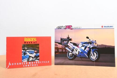 SUZUKI: A colour foldout brochure for the Suzuki GSXR750, along with a 'Performance Bikes Book of Advance Motorcycle Control'