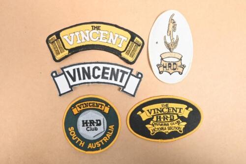VINCENT: A collection of Vincent HRD cloth badges, largest 6 x 15cm