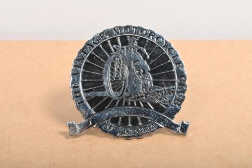VMCCV: A Vintage Motor Cycle Club of Victoria badge, 8cm diameter