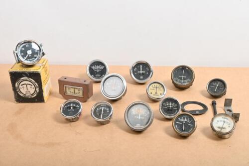 AMMETERS: A collection of various ammeters, including Lucas