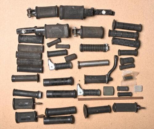 PARTS: A collection of rubber footrests and handlebar grips, including Randalls, R.K.M., and two Brooks Champion B14 and B16