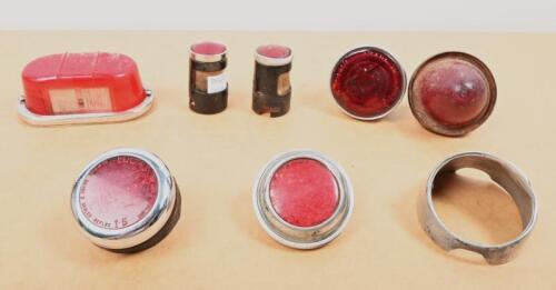 REAR LAMPS: A collection of lamps with red lenses, including Lucas