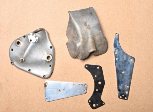 VINCENT/HRD: Two aluminum engine covers and three frame mounting plates - UPDATED TEXT & PHOTOS