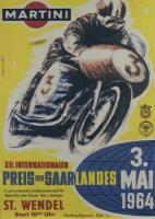 SAARLAND GRAND PRIX: A block mounted printed poster for the Saarland Grand Prix at St Wendel, West Germany
