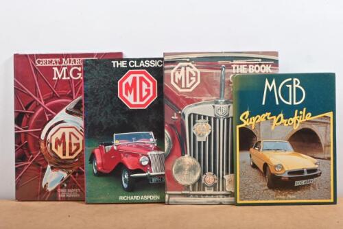 MG: Four hardcover books detailing the MG marque. 'THE CLASSIC MG' by Richard Aspden