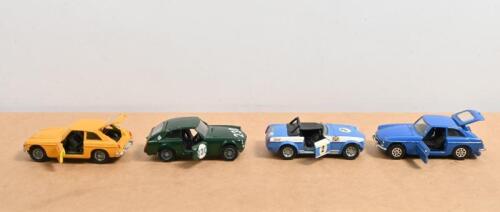 MGB/MBC GT: Four 1:43 scale models of the MGB/MGC GT by Corgi Toys