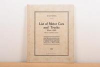 VICTORIAN REGISTRATION FEES: 'VICTORIA - List of Motor Cars and Trucks (From 1925) - data for registration purposes'. As compiled by the authority of the Chief Commissioner of Police, published 1940 (PHOTOS UPDATED)