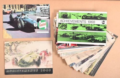 CASTROL ACHIEVEMENTS:A group of Castrol Achievement booklets from various years. 1949 - 1957, 1959 - 1968