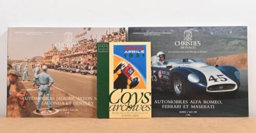 AUCTION CATALOGUES: A collection of auction house related items. CHRISTIE'S 1989 Monaco catalogues & Coys archives postcard set