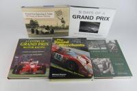 GRAND PRIX RACING: Five hardcover books detailing Grand Prix racing.