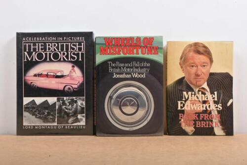 BRITISH MOTOR INDUSTRY: Three hardcover books detailing the British motor industry and motoring. 'THE BRITISH MOTORIST' by Lord Montagu of Beaulieu