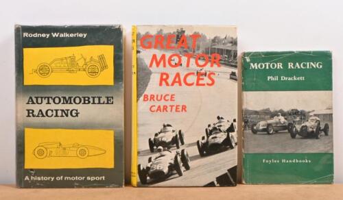 MOTOR RACING: Three period books detailing motor racing. 'GREAT MOTOR RACES' hardcover book by Bruce Carter