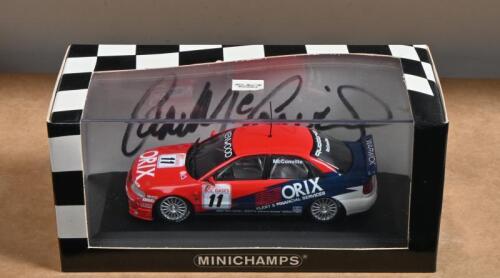 AUDI: A 1:43 scale MINICHAMPS Audi A4 Quattro (Super tourers) in Orix livery. Cameron McConville signature to box