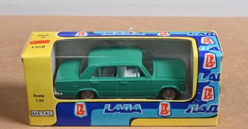 LADA: A 1:43 scale VAZ Lada (BA3). Green with white interior