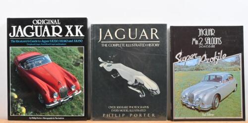 JAGUAR: Three hardcover books detailing the Jaguar marque. 'JAGUAR' by Philip Porter