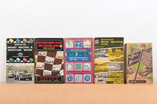MOTOR MANUAL: A group of Australian 'Motor Manual'. 'The Australian Motor Manual 1947 Annual' & Motor Manual Motor Racing Year Book No.8 (1959-60), No.10 (1964-65), No.11 (1965-66), No.12 (1967) by Keith Winser