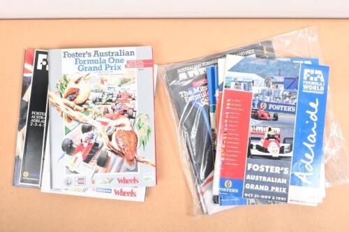 AUSTRALIAN GRAND PRIX, ADELAIDE: A complete set of Australian Grand Prix, Adelaide Official Programmes from 1985 - 1995.