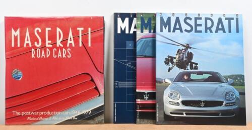 MASERATI: Four publications relating to Maserati. 'MASERATI ROAD CARS' hardcover book by Richard Crump & Rob de la Rive Box & Numbers 1 - 3 of 'Rivista MASERATI' magazine (1998 - 1999)