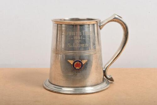 STAN JONES: A silver plated 1951 'EXPERTS TRIAL - 1951 - 1st S.J.JONES' cup as presented to victor Stan Jones driving a Holden, by the Light Car Club of Australia