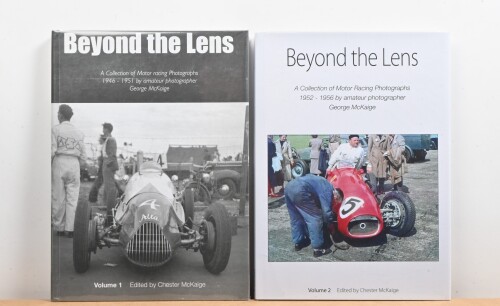 AUSTRALIAN RACING: Volume 1 and 2 of 'Beyond the Lens' by Chester McKaige. Volume 1 L.E 63/100. Volume 1 with Chester McKaige signature